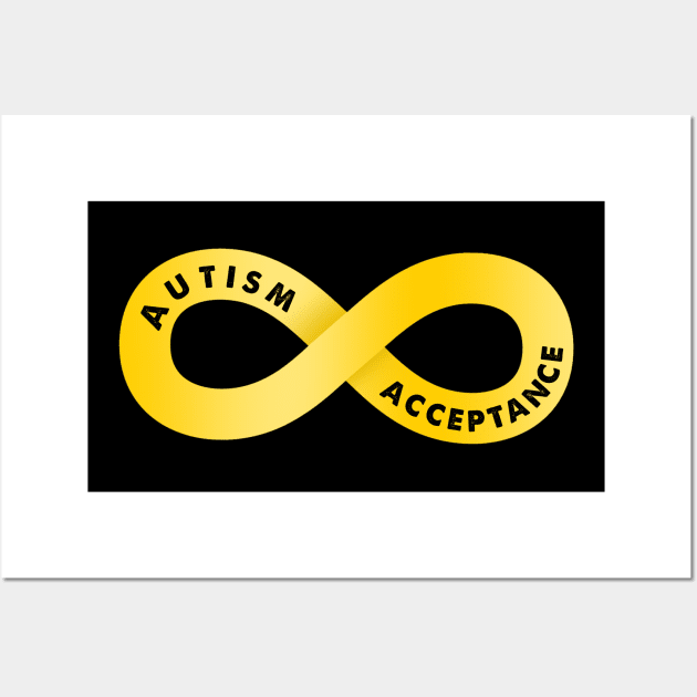 Gold Infinity Symbol For Autism Wall Art by mia_me